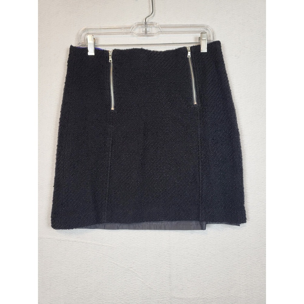Ann Taylor Loft Womens Mini Skirt Zipper Front Mid Rise Black Size 10